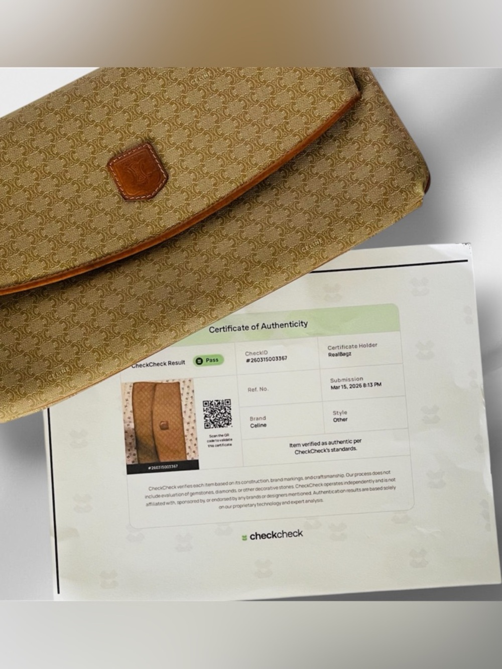 Vintage Celine Macadam Canvas Clutch | Classic Monogram Envelope Bag with COA - Picture 11 of 12